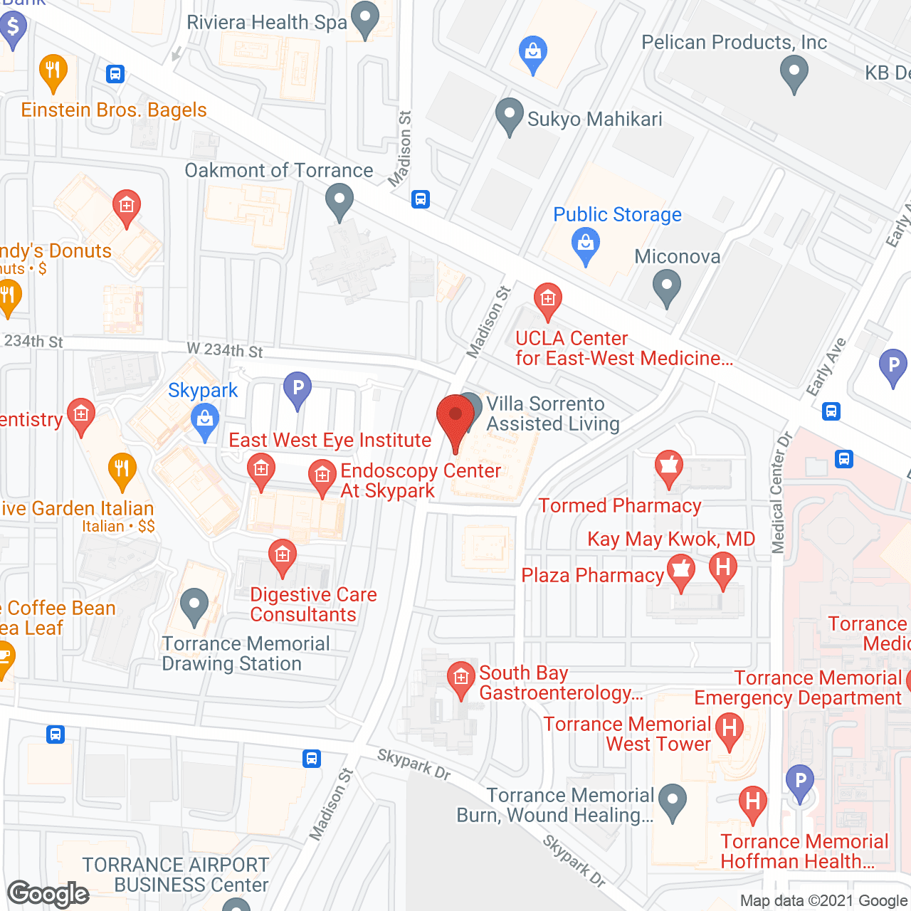 Map of the neighborhood around Villa Sorrento
