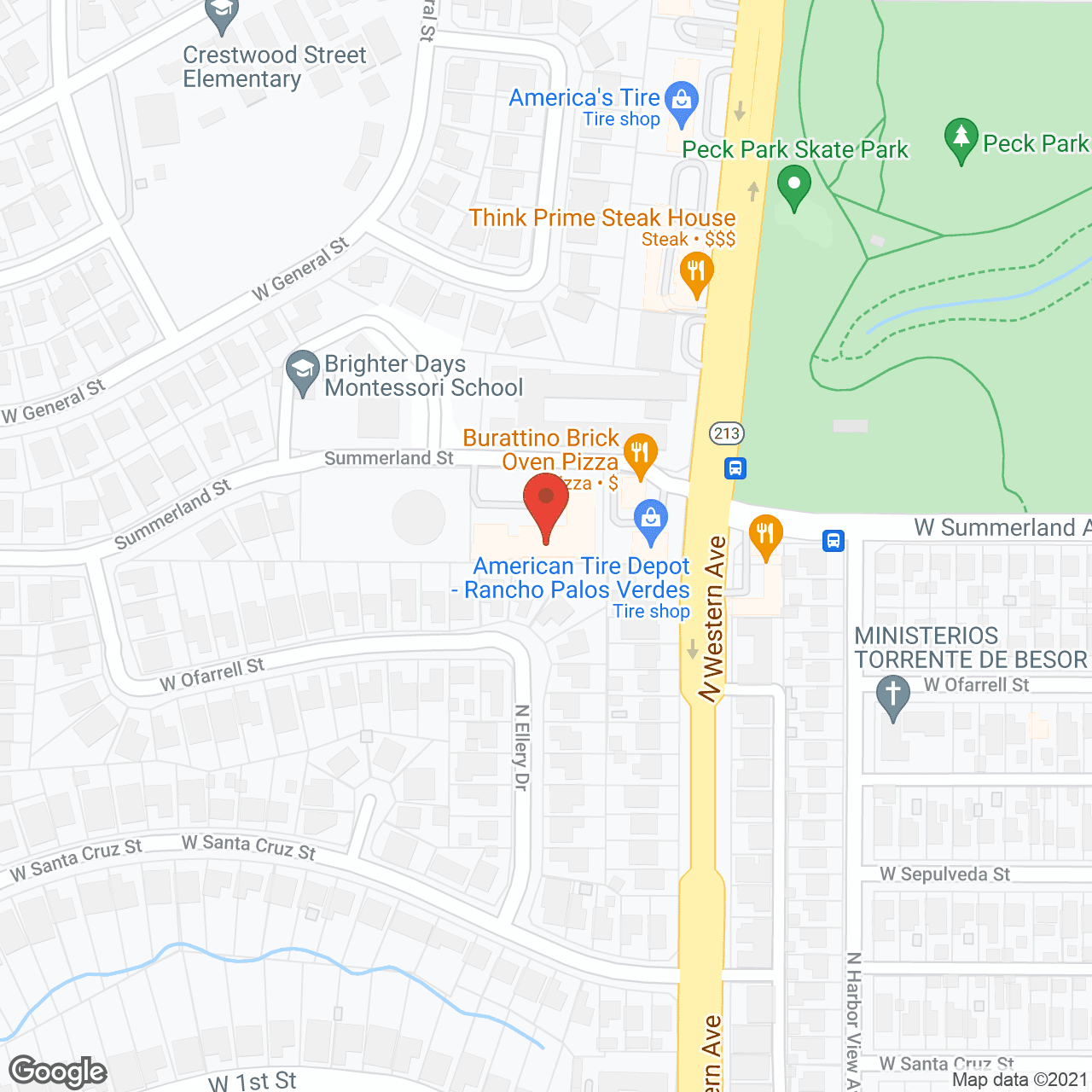 Map of the neighborhood around Palos Verdes Villa