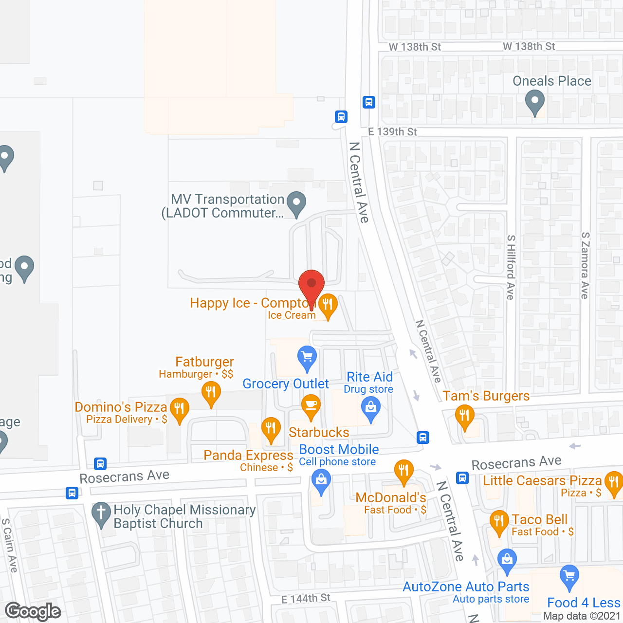 Map of the neighborhood around Rosecrans Manor