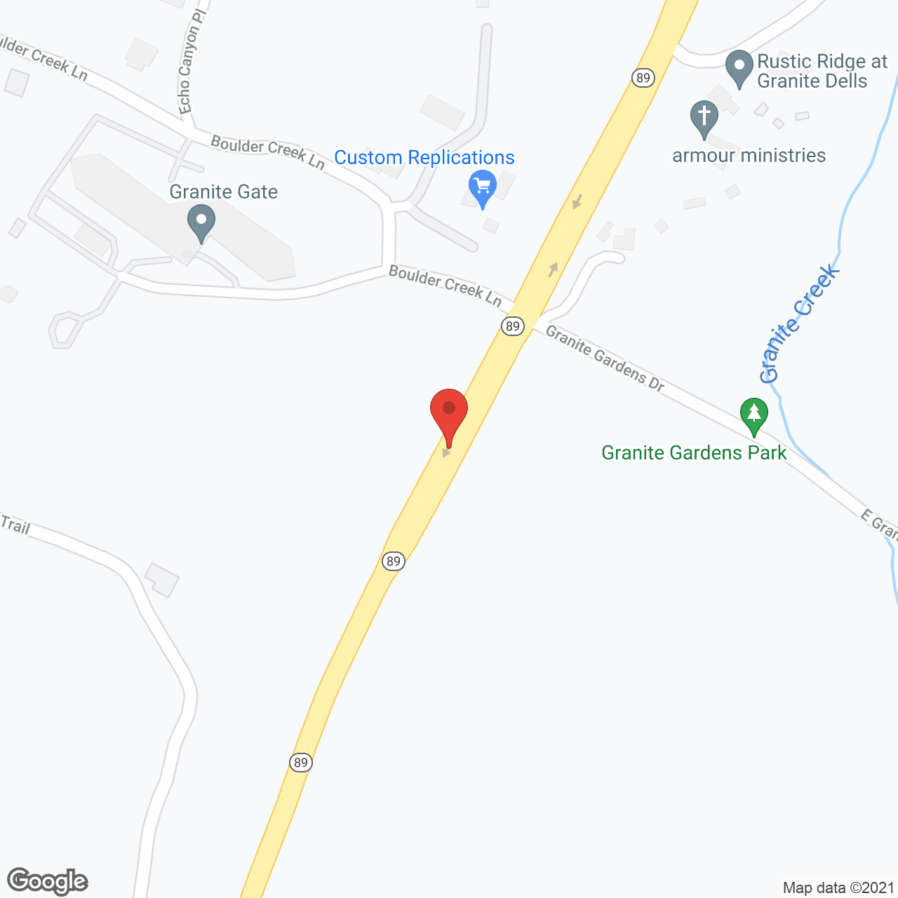 Map of the neighborhood around Granite Gate Senior Living