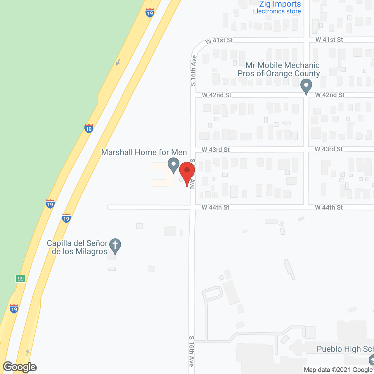 Map of the neighborhood around Marshall Home For Men