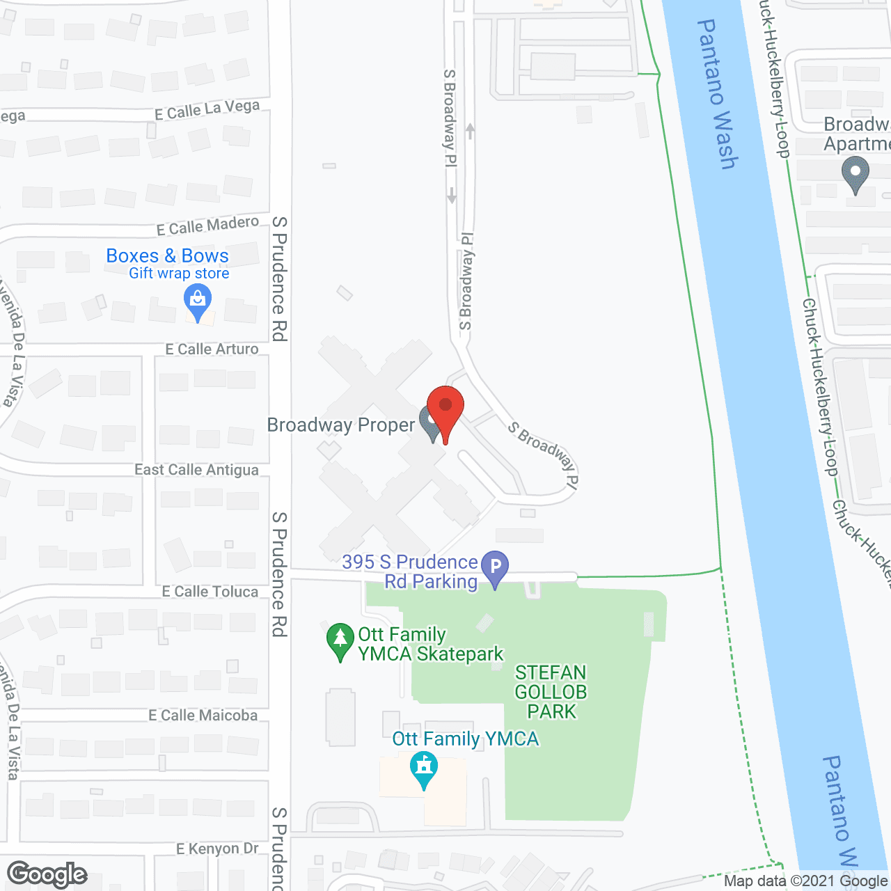 Map of the neighborhood around Broadway Proper Senior Living