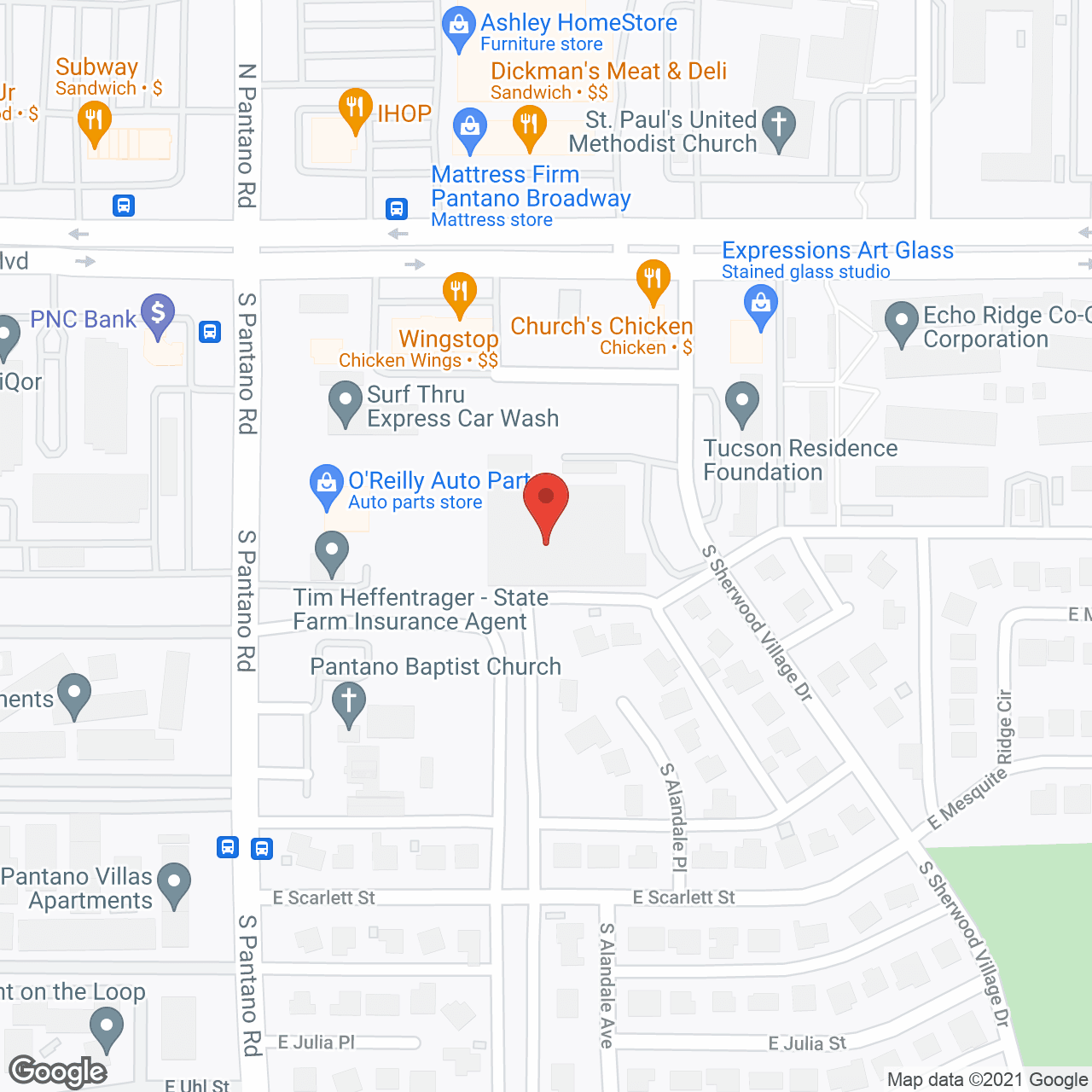 Map of the neighborhood around Sherwood Village Assisted Living and Memory Care