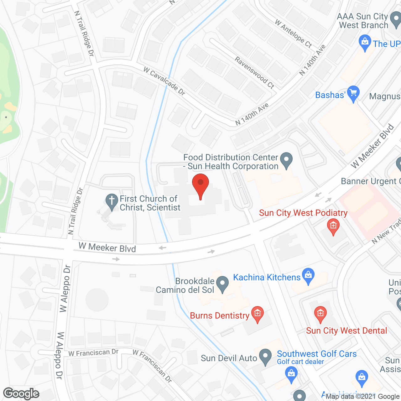 Map of the neighborhood around Sun West Choice Healthcare and Rehab