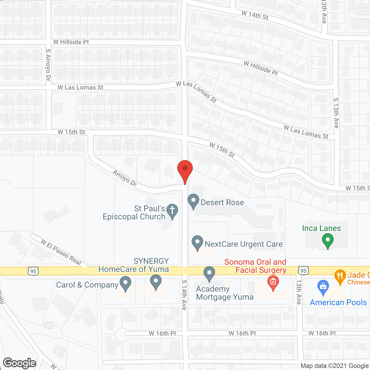 Map of the neighborhood around Holiday Desert Rose