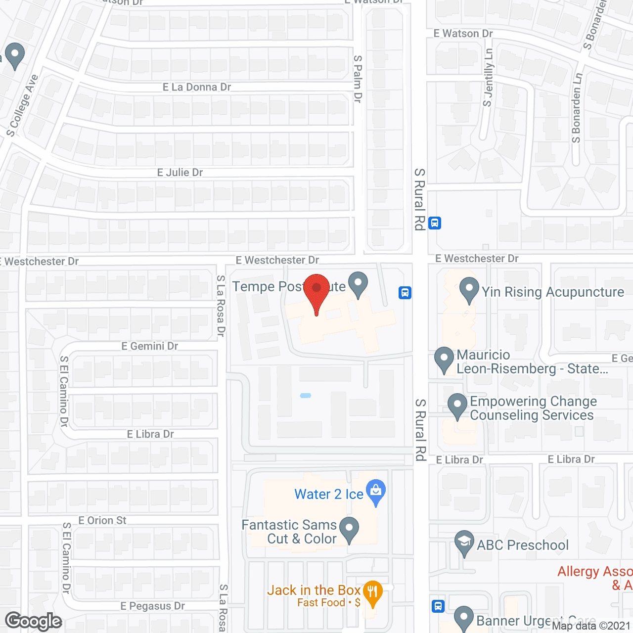 Map of the neighborhood around Tempe Post Acute