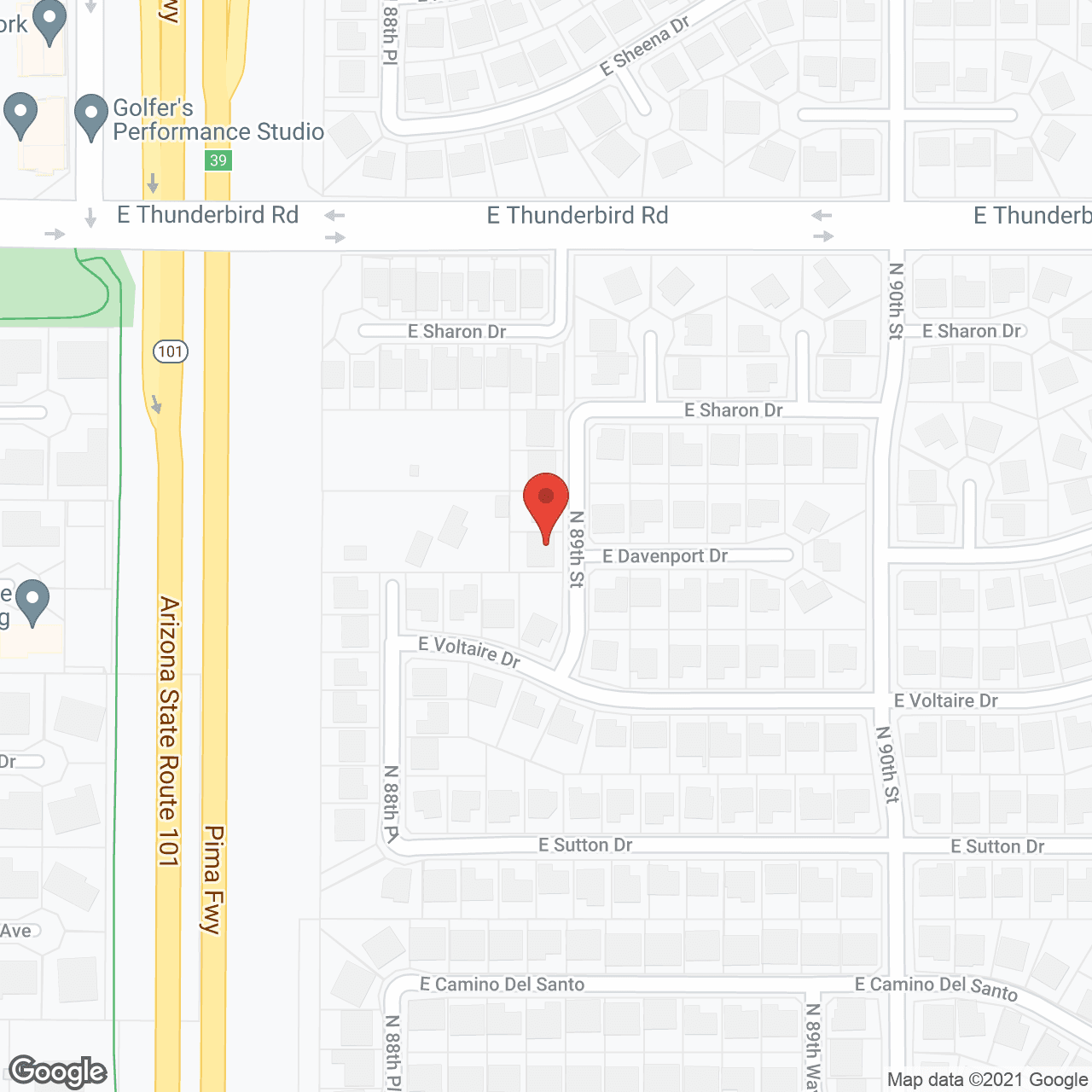 Map of the neighborhood around Horizon Manor I