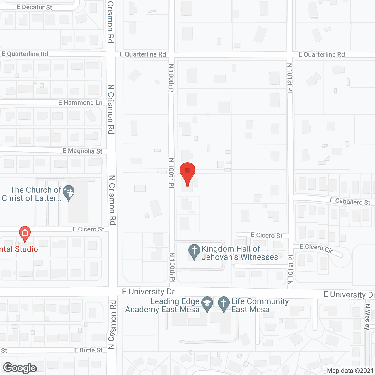 Map of the neighborhood around TLC By Elaine