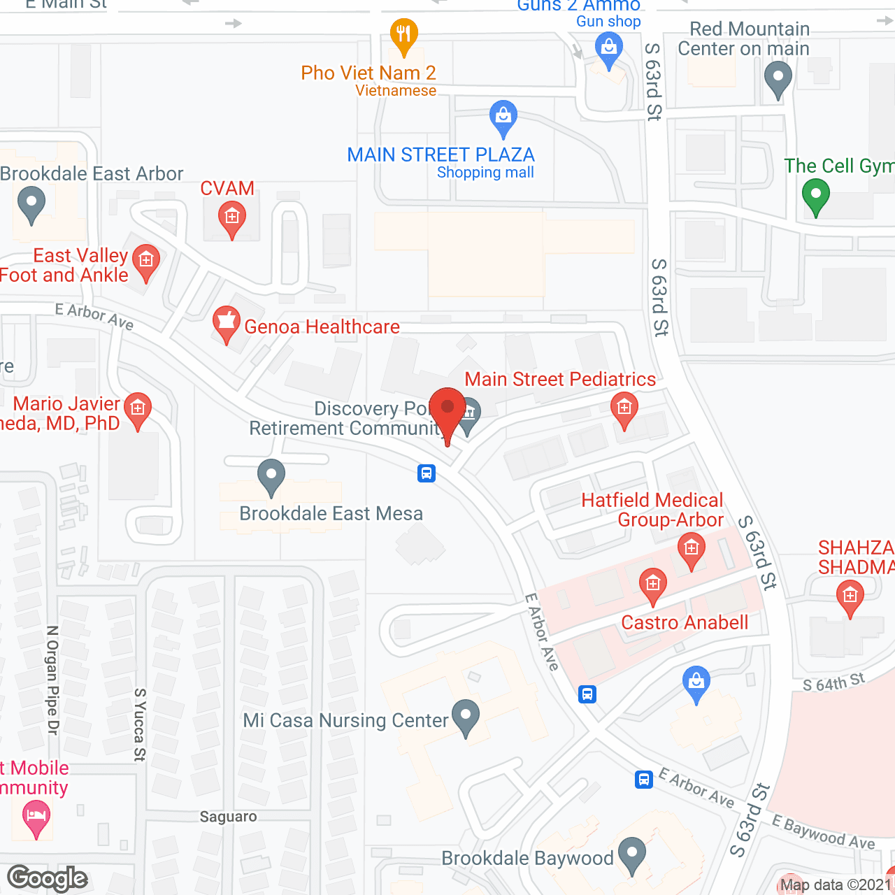 Map of the neighborhood around Discovery Point Retirement Community