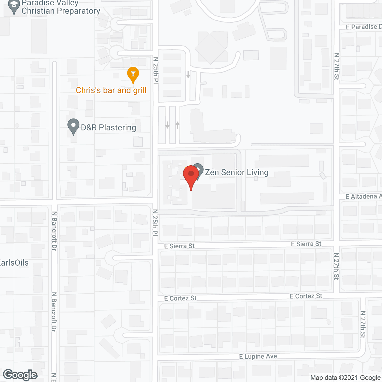 Map of the neighborhood around Zen Senior Living