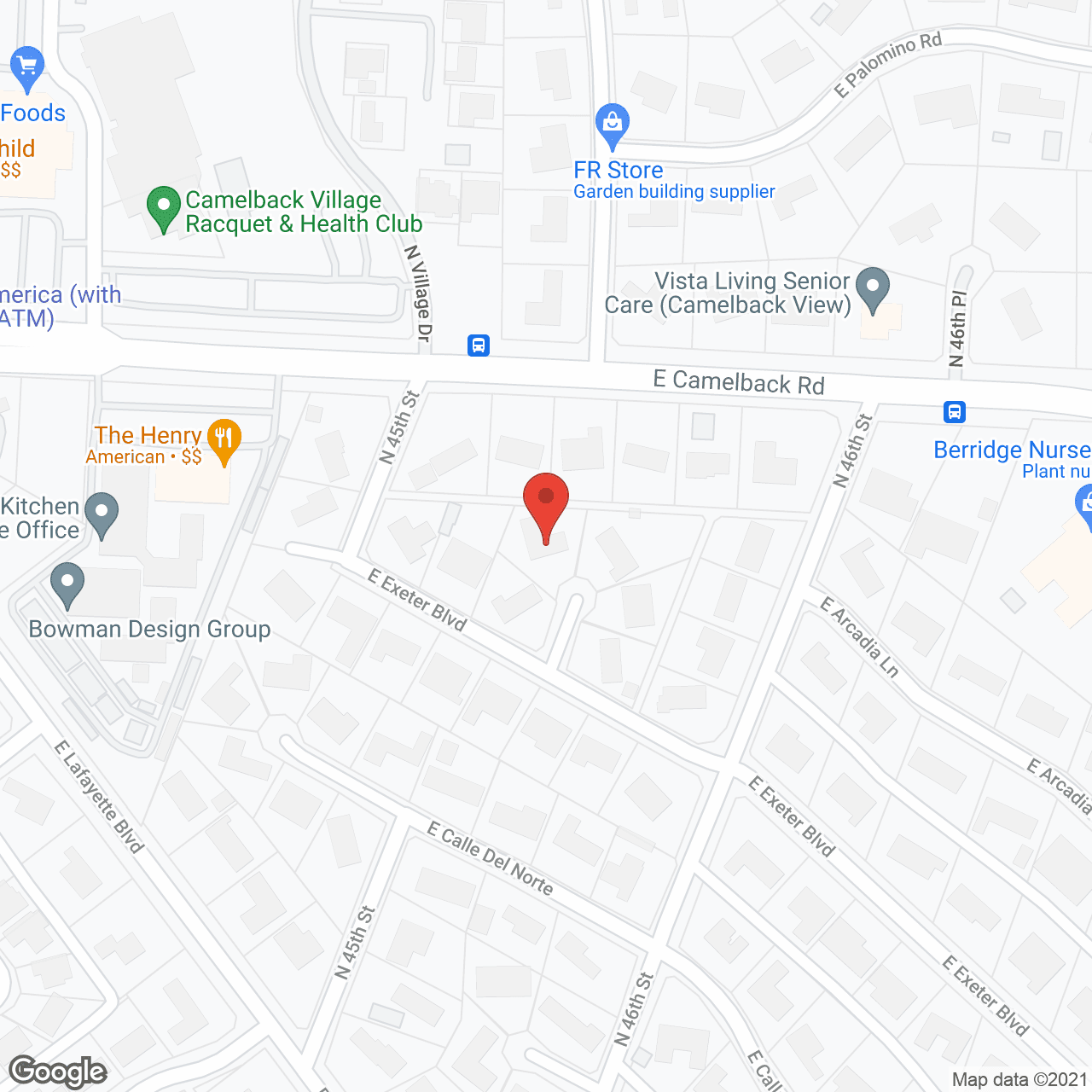 Map of the neighborhood around Arcadia Assisted Living