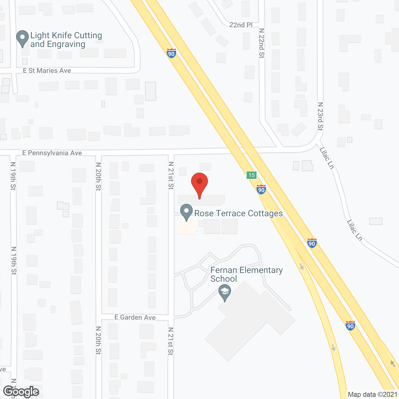 Map of the neighborhood around Beehive Homes of North Idaho