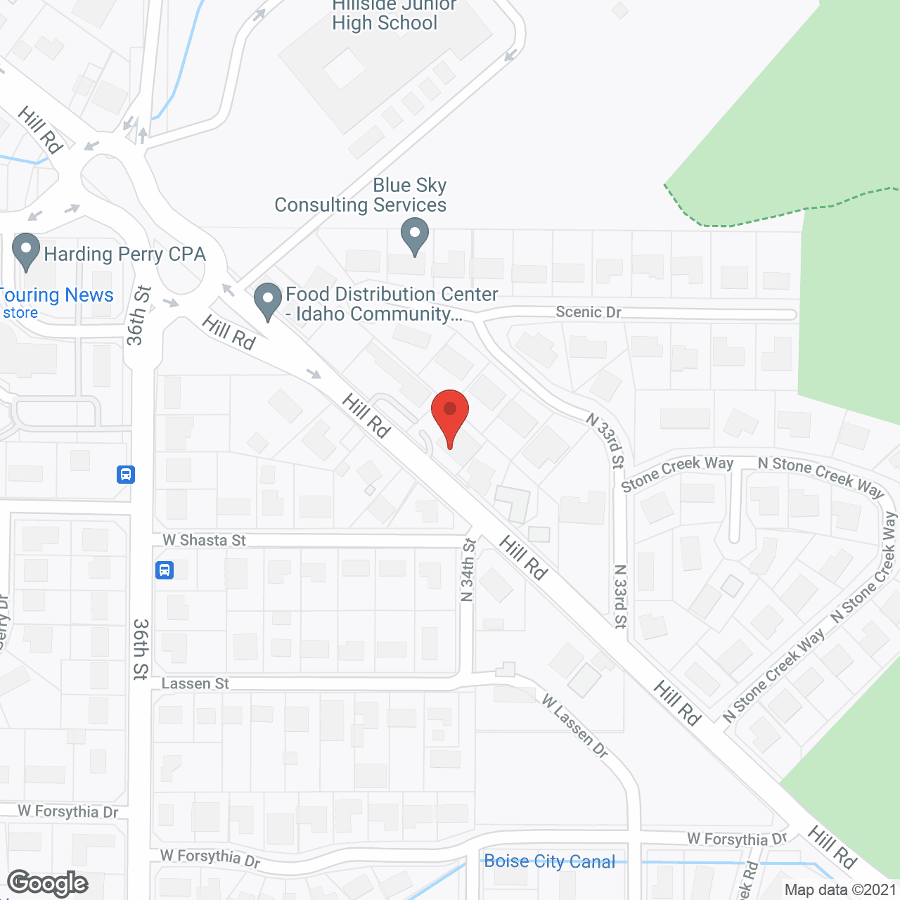 Map of the neighborhood around Ashley Manor - Hill Road