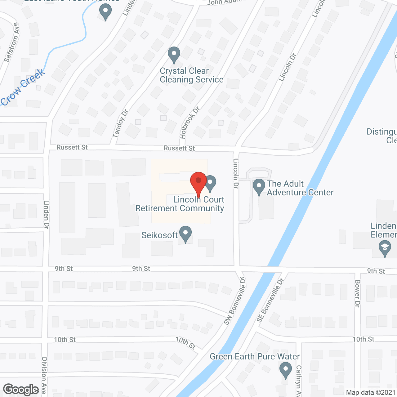 Map of the neighborhood around Lincoln Court