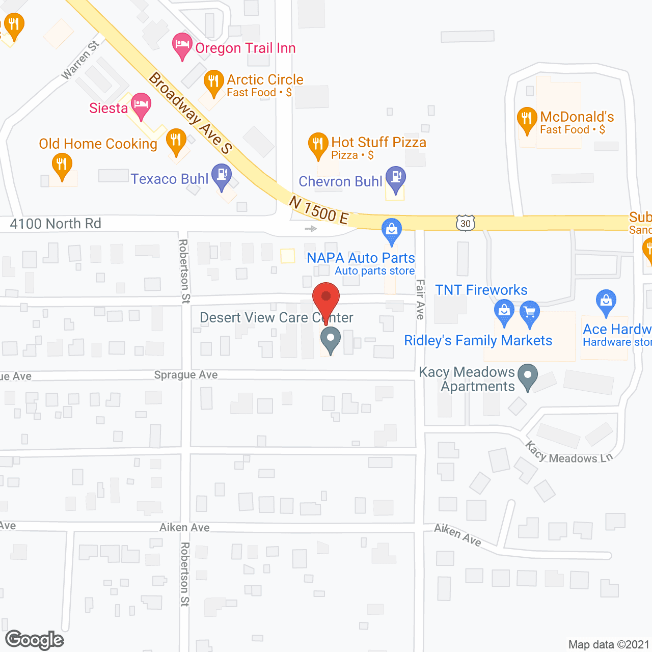 Map of the neighborhood around Snake River Rehabilitation Ctr