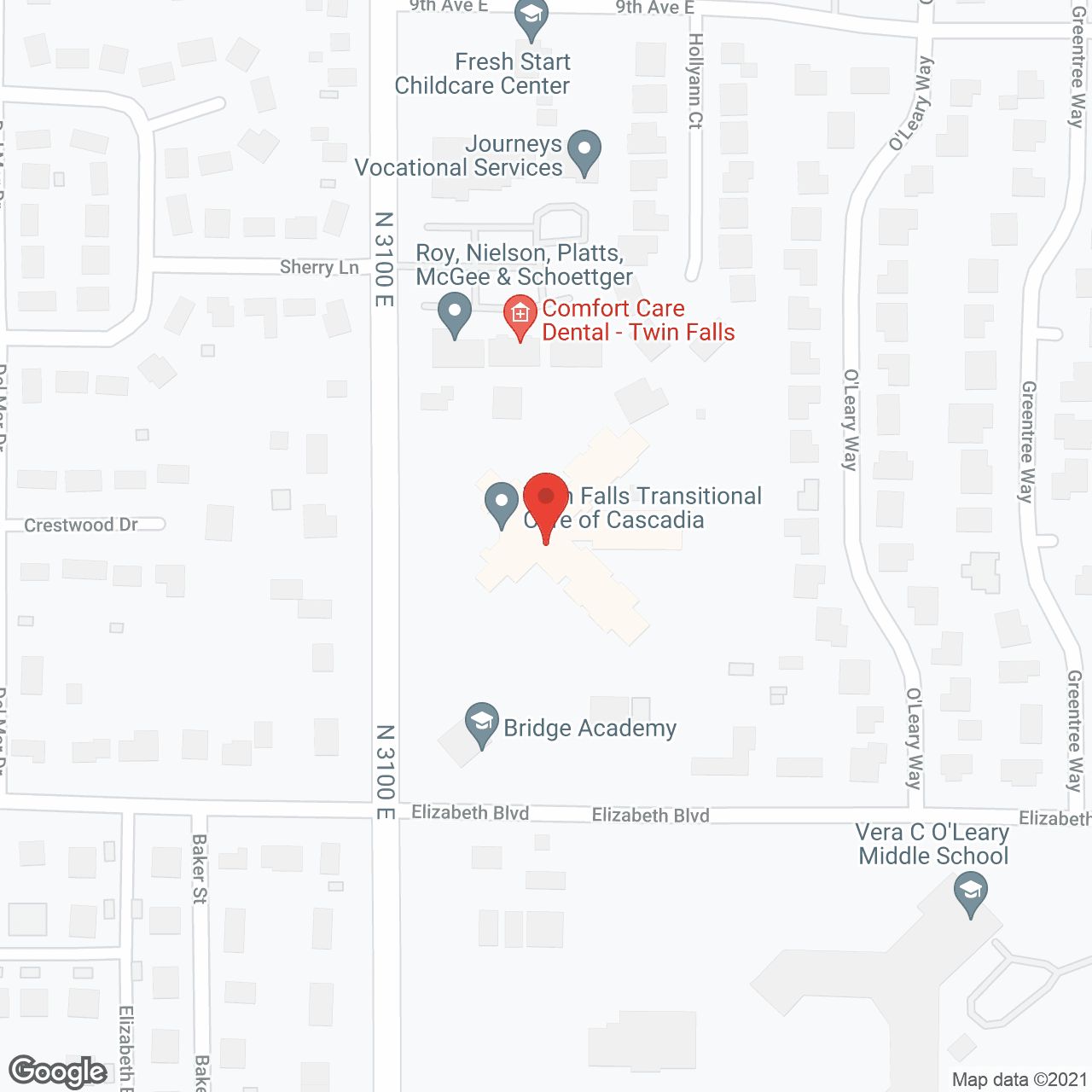 Map of the neighborhood around Twin Falls Care and Rehabilitation Center