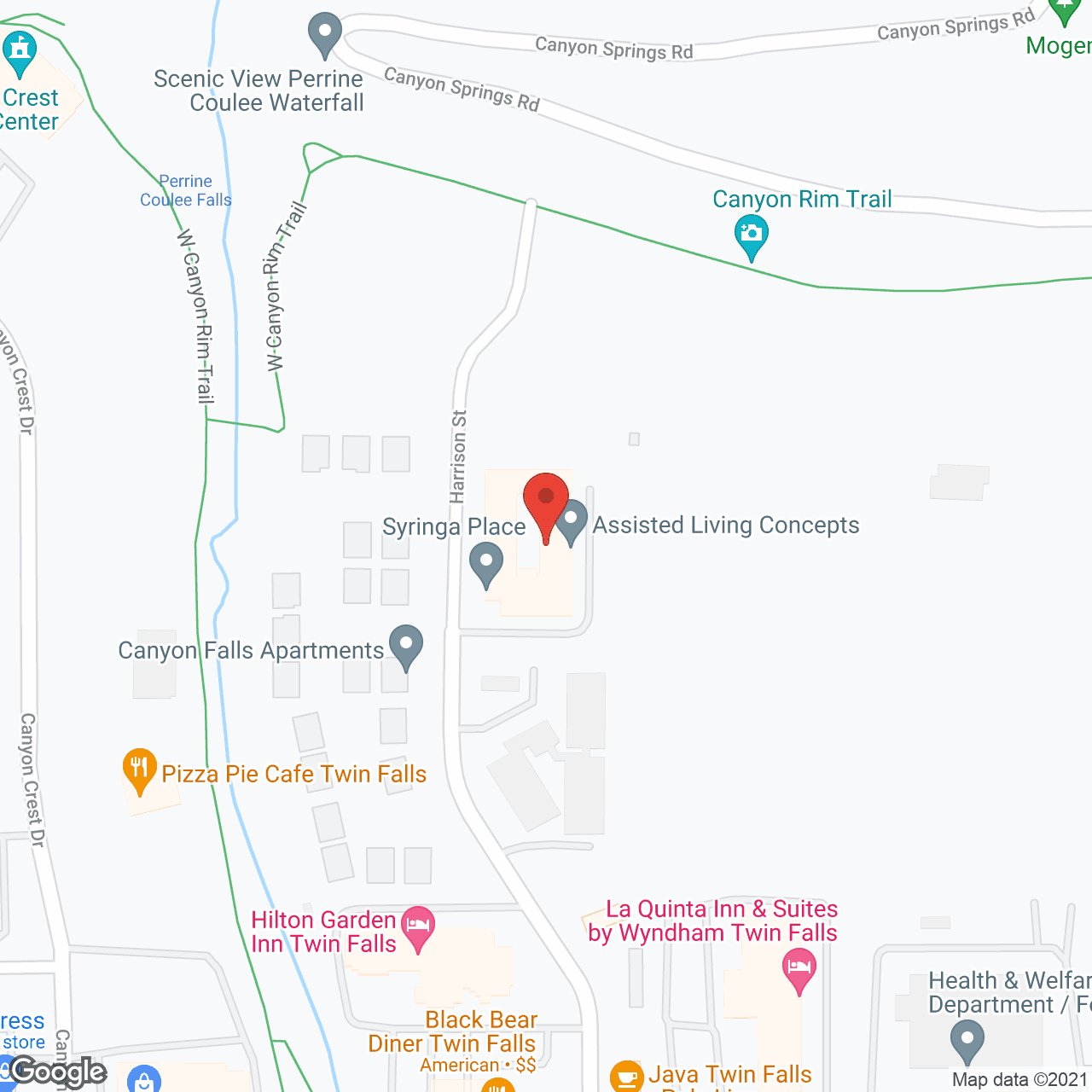 Map of the neighborhood around Avista Twin Falls