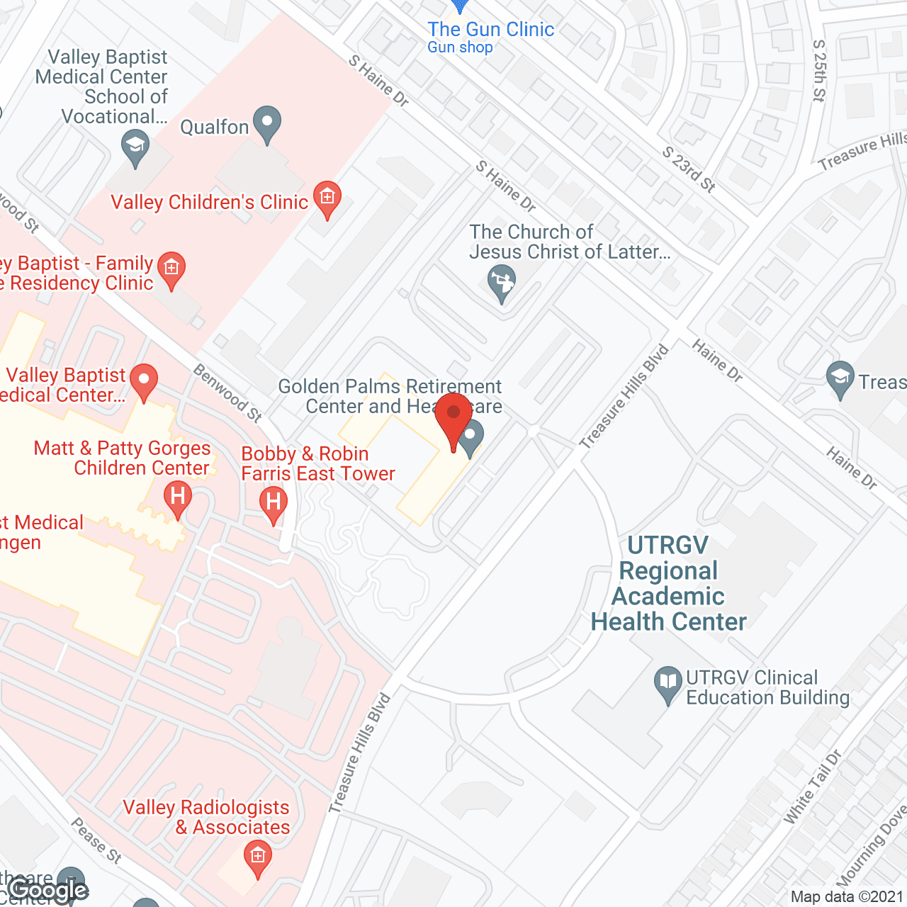 Map of the neighborhood around Golden Palms Rehabilitation and Retirement