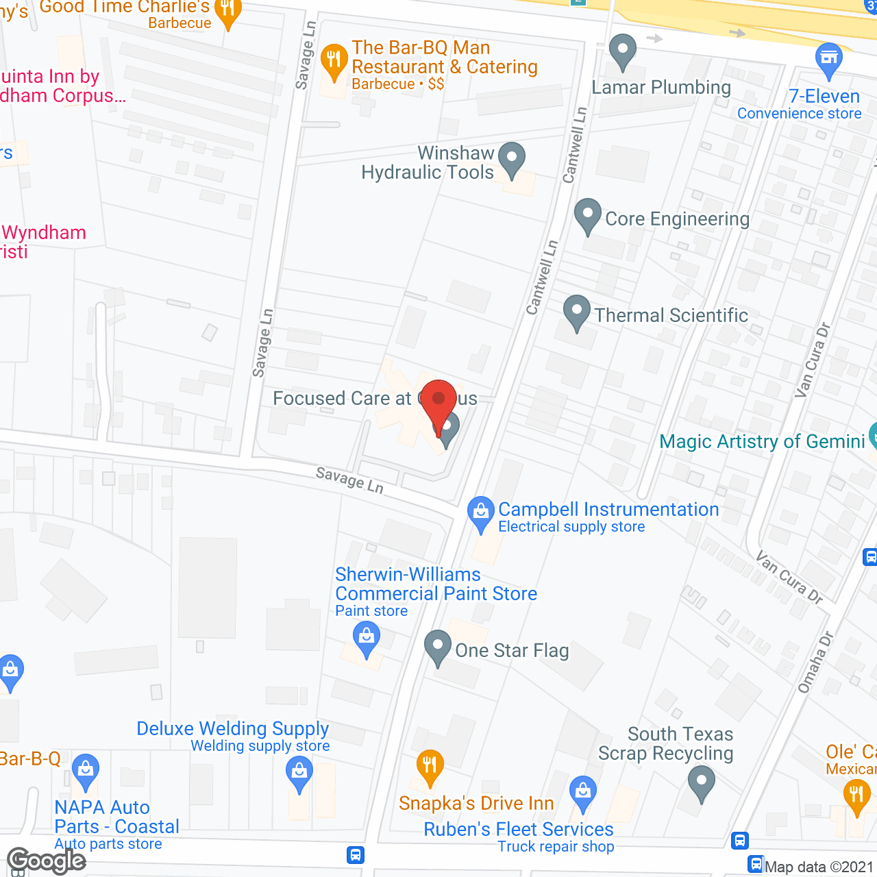 Map of the neighborhood around TRISUN Care Center Westwood- Corpus Christi
