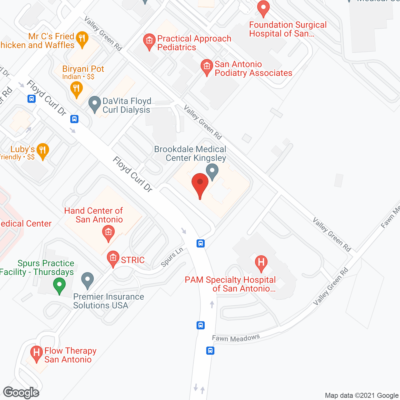 Map of the neighborhood around Kingsley Place at the Medical Center