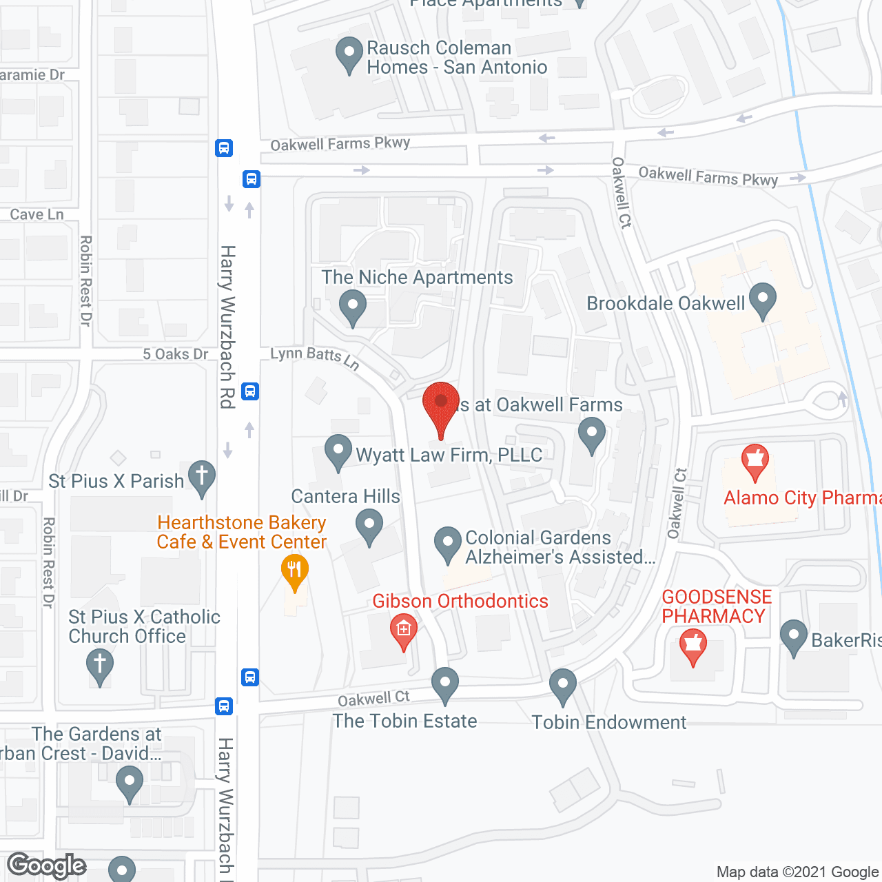 Map of the neighborhood around Colonial Gardens - San Antonio