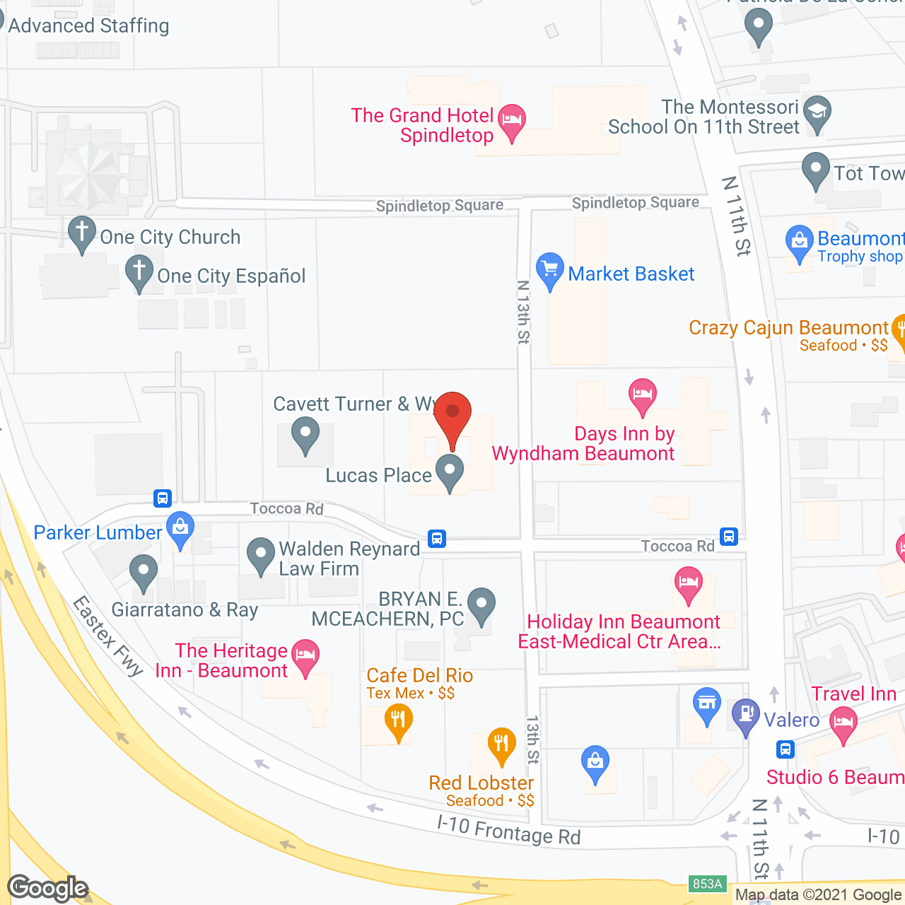 Map of the neighborhood around Lucas Court