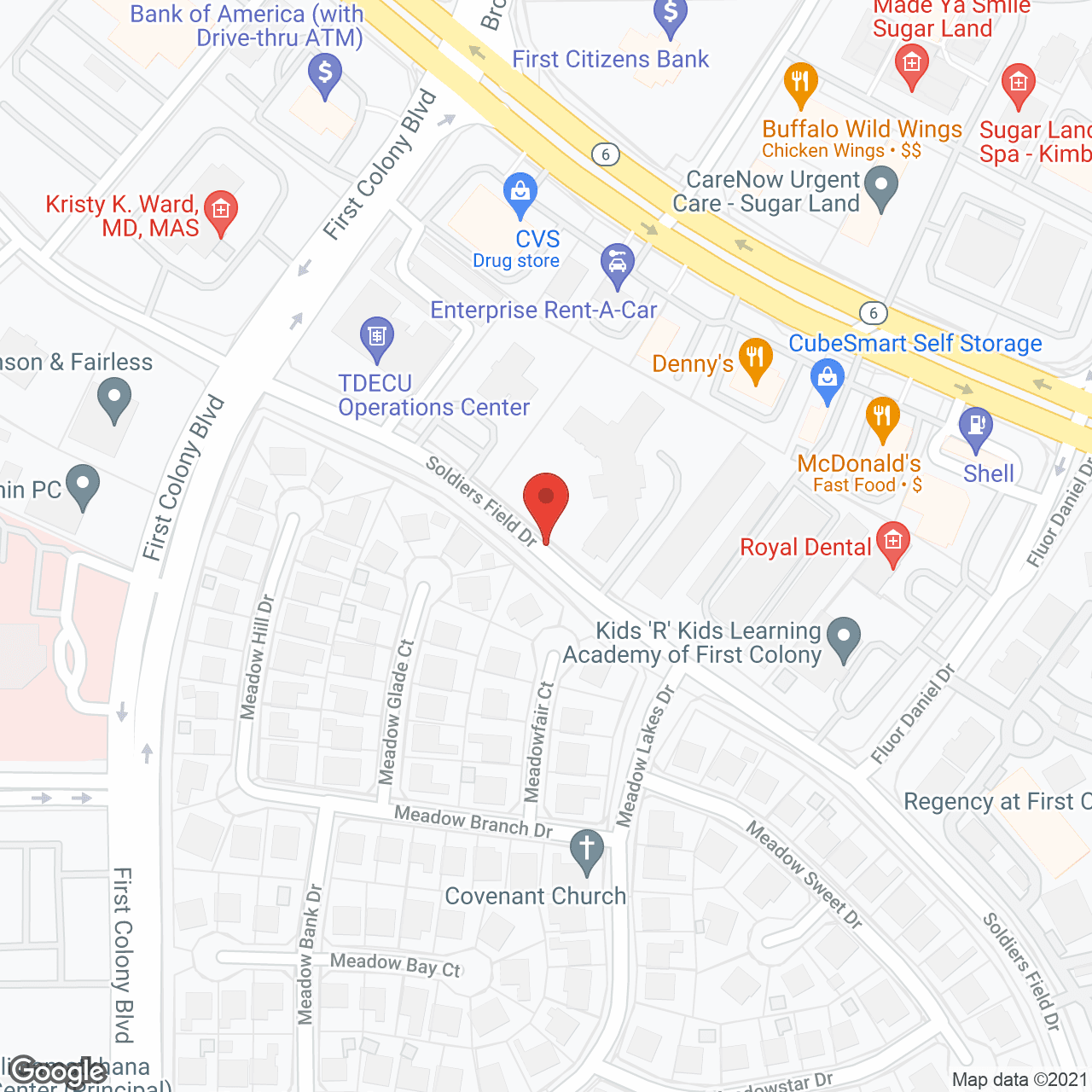 Map of the neighborhood around Atria Sugar Land
