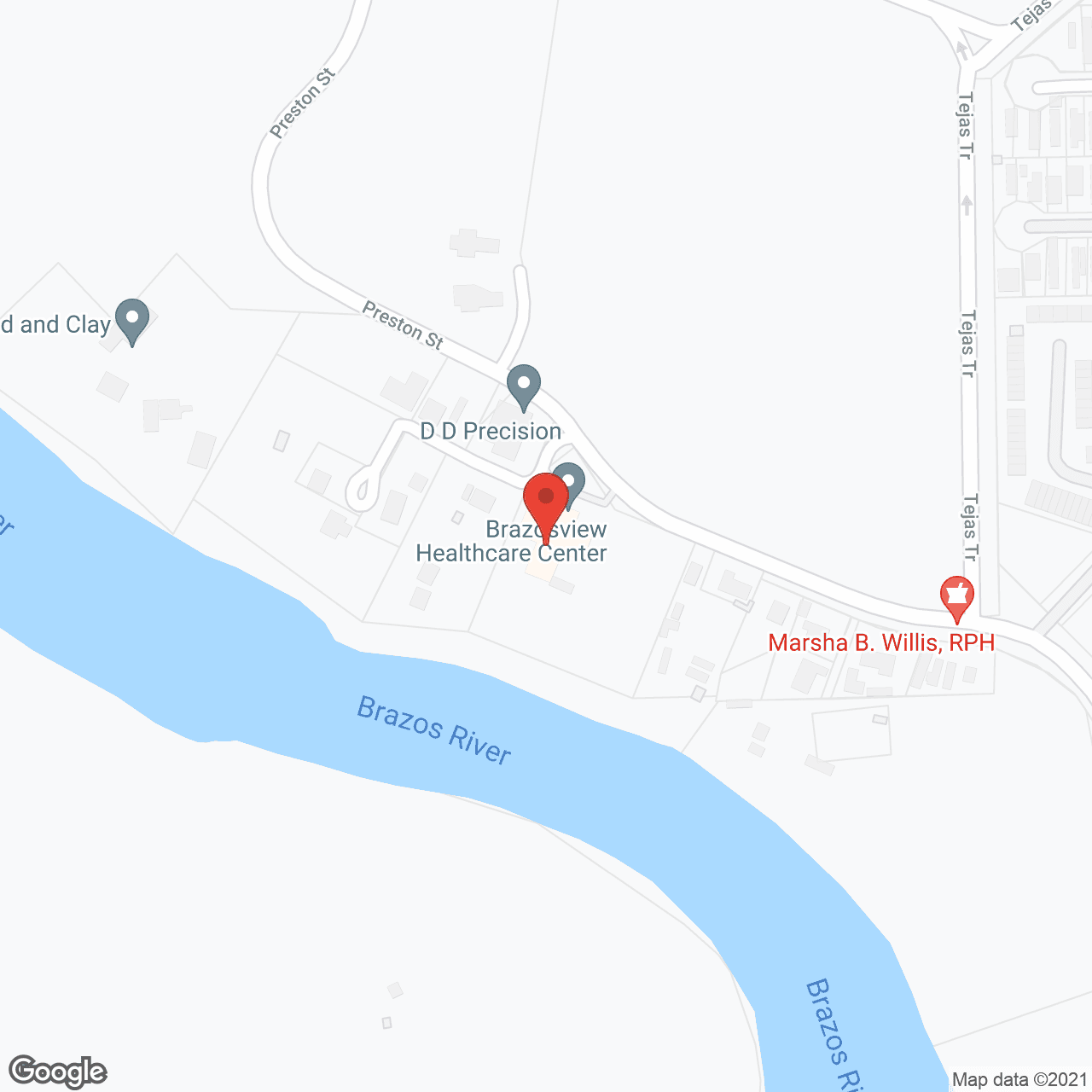 Map of the neighborhood around Brazosview Health Care Ctr