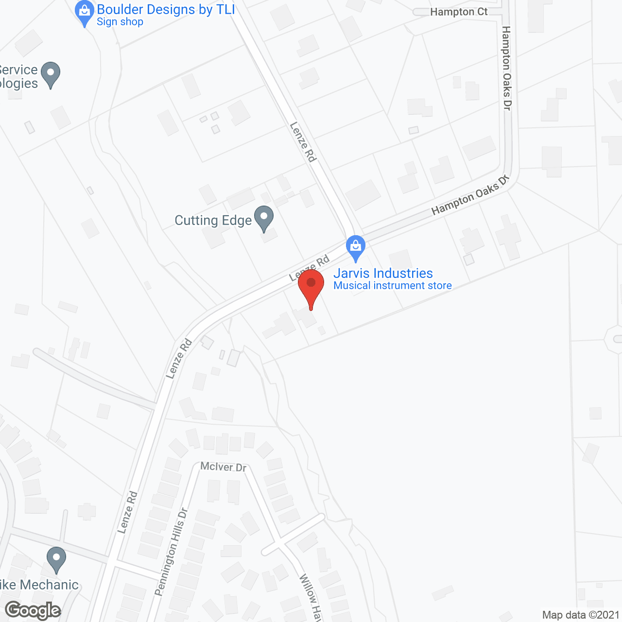 Map of the neighborhood around Tender Living Care