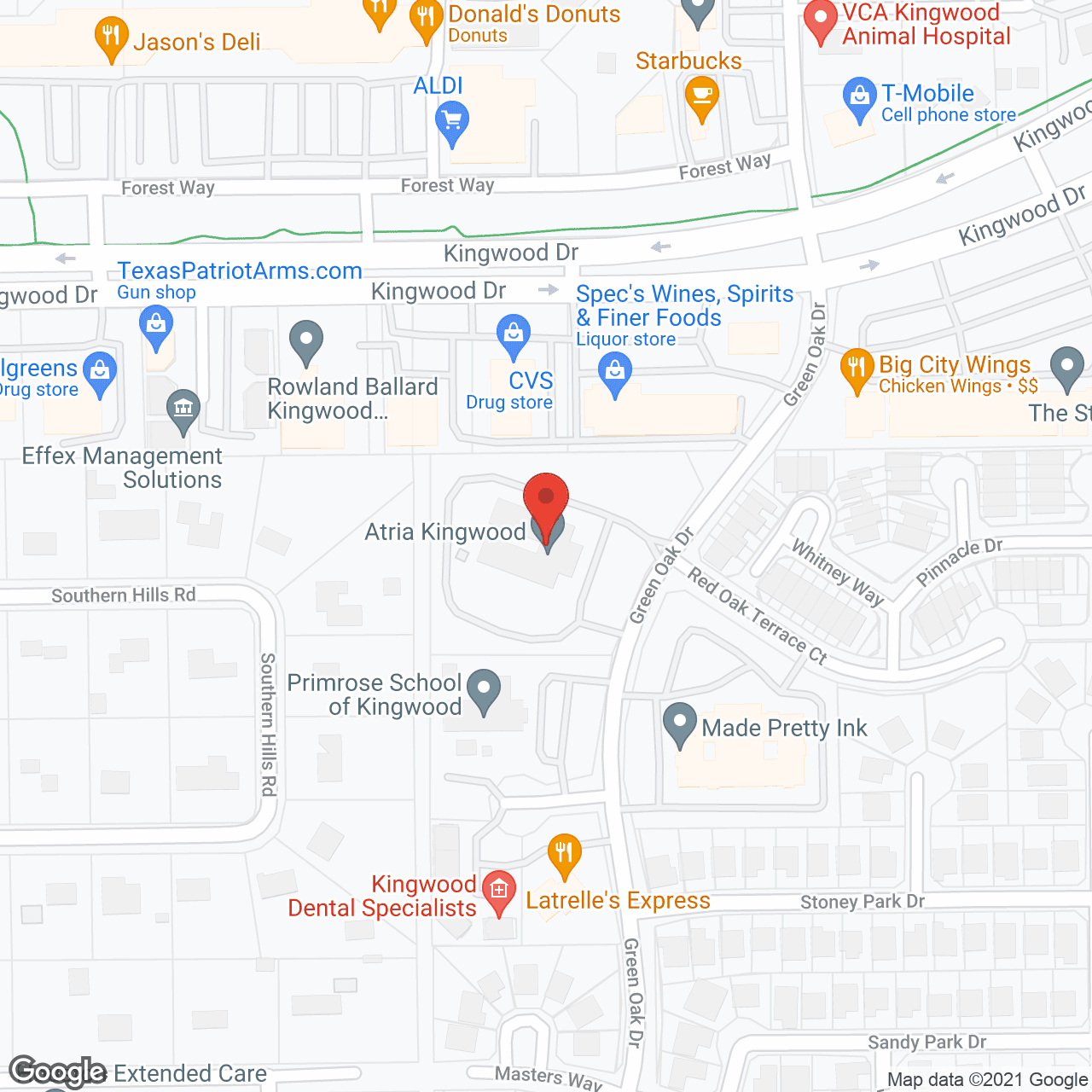 Map of the neighborhood around Novellus Kingwood Assisted Living and Memory Care