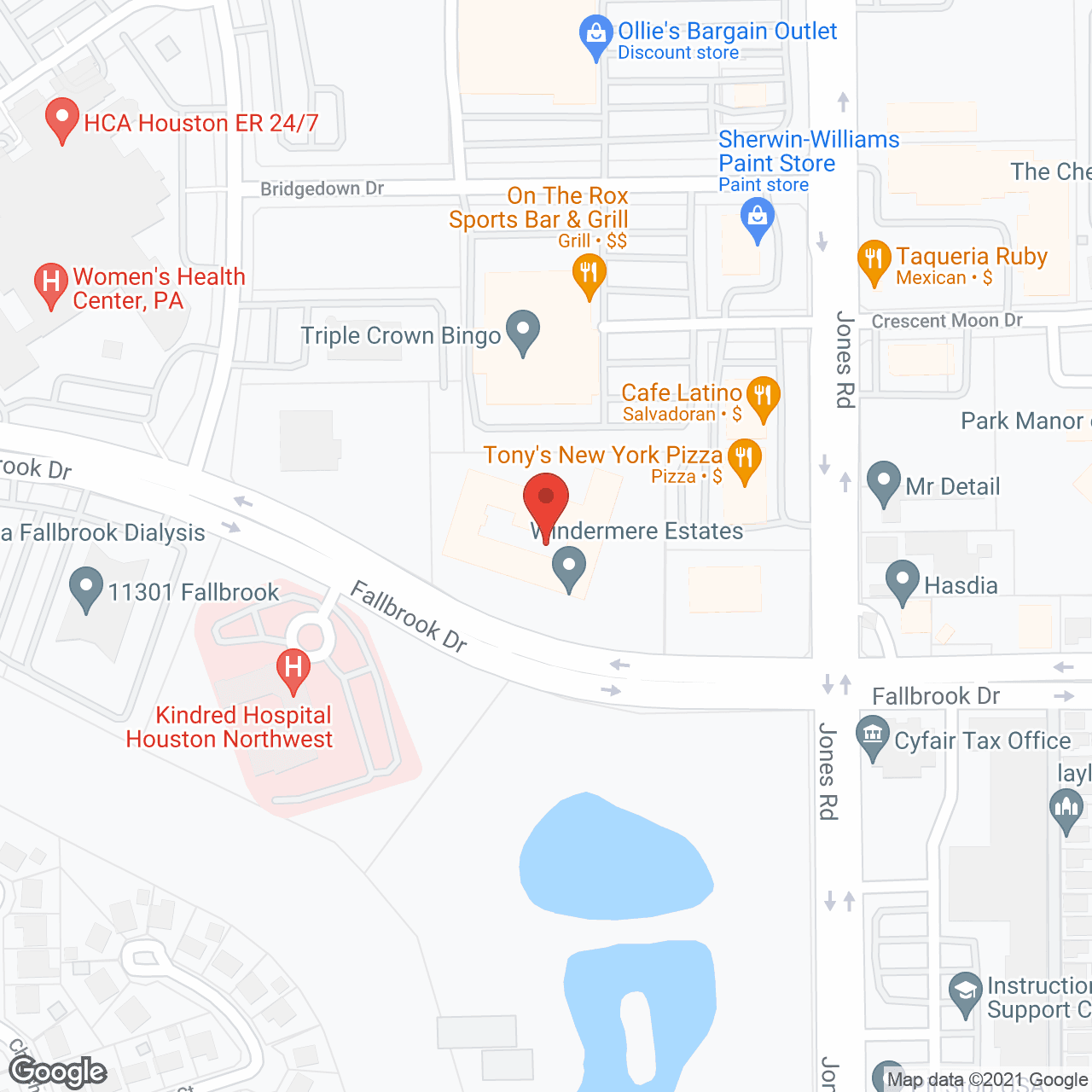 Map of the neighborhood around Windermere Estates Senior Living