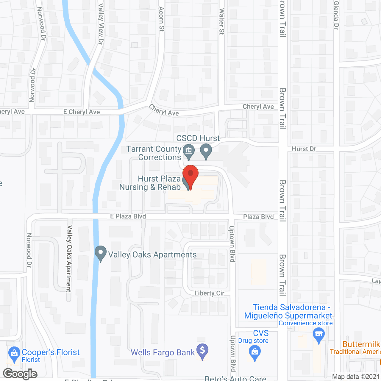 Map of the neighborhood around Hurst Plaza Nursing and Rehabilitation Center