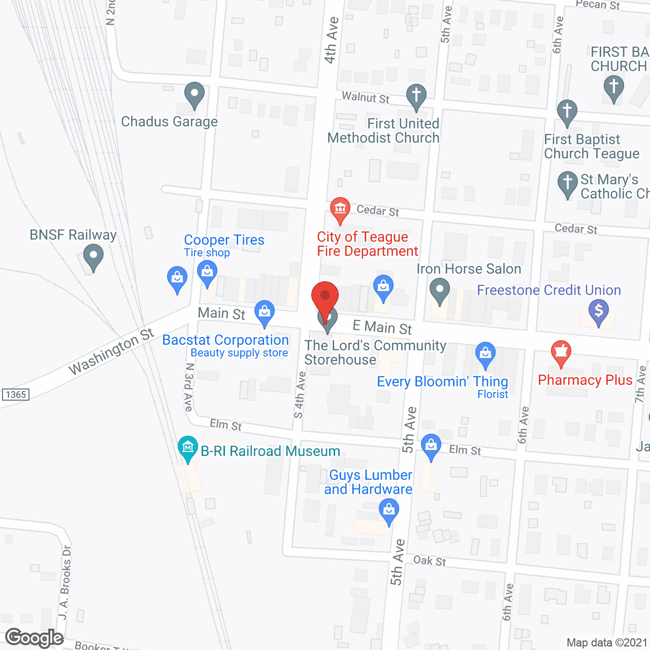 Map of the neighborhood around Teague Nursing Home