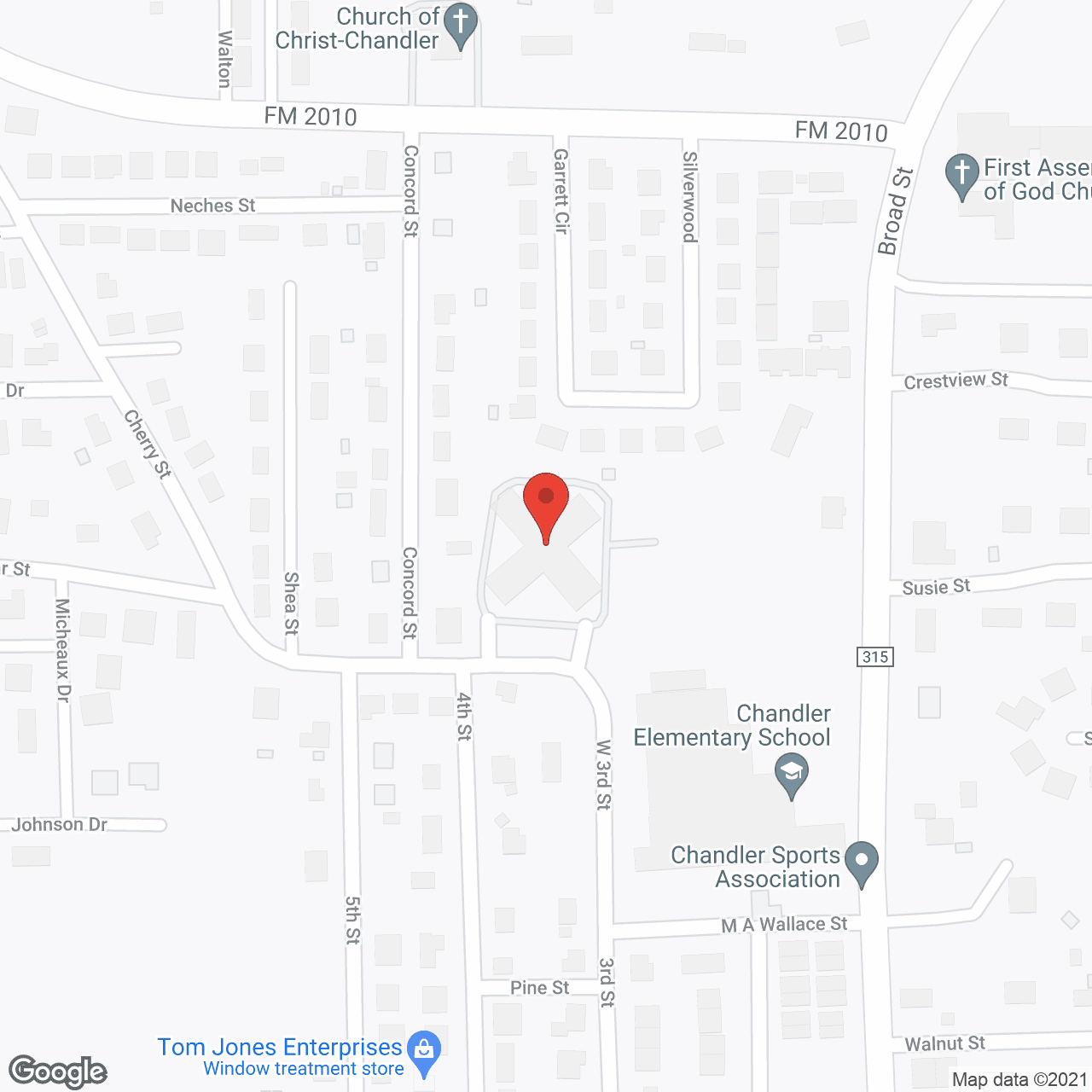 Map of the neighborhood around Chandler Nursing Center