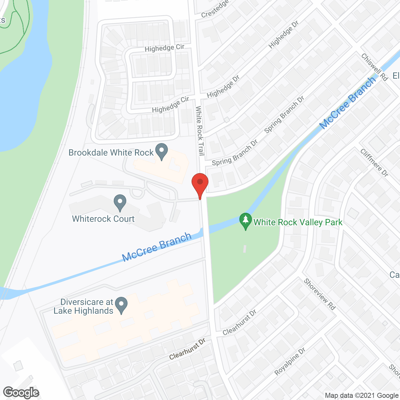 Map of the neighborhood around Whiterock Court