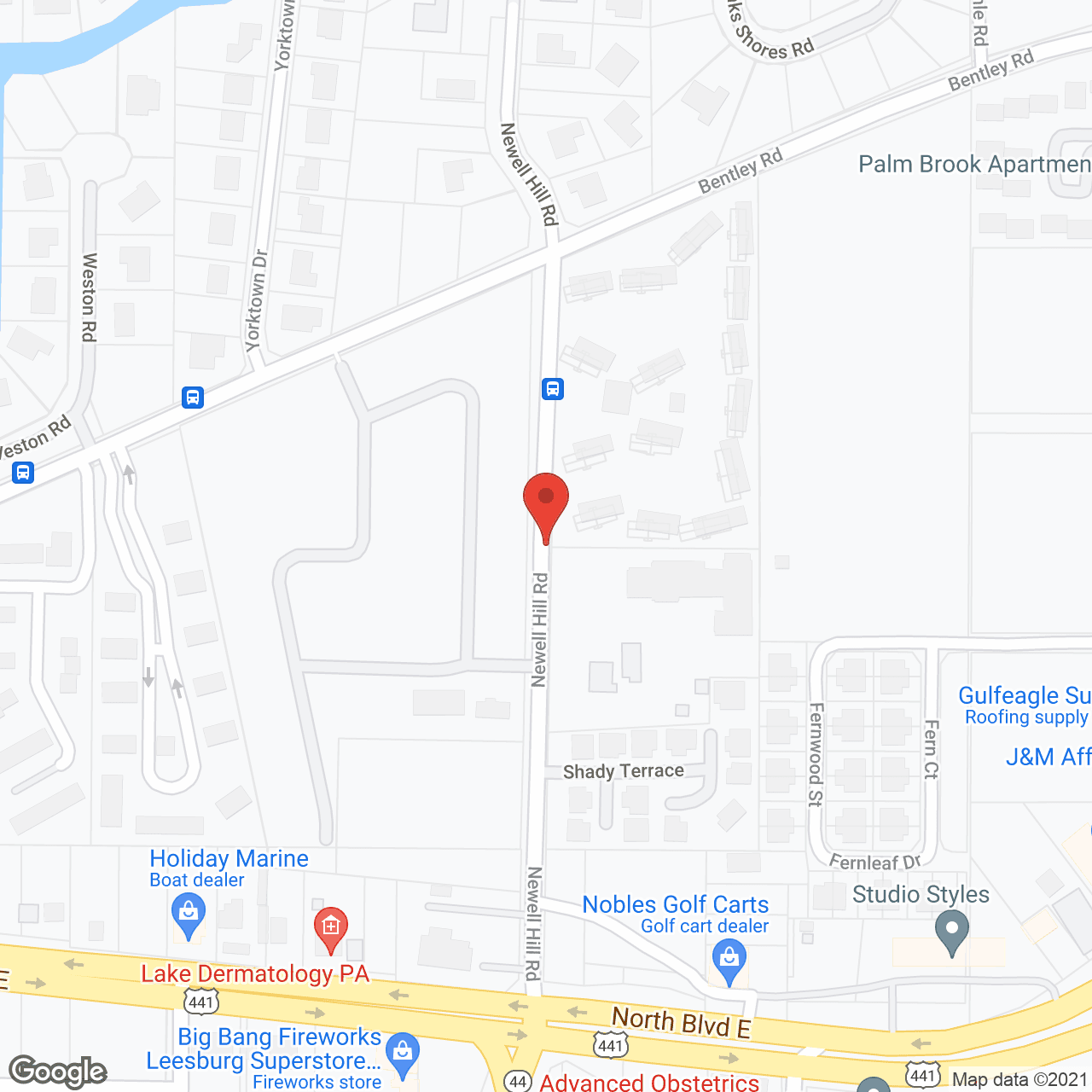 Map of the neighborhood around Mayfield Retirement Center