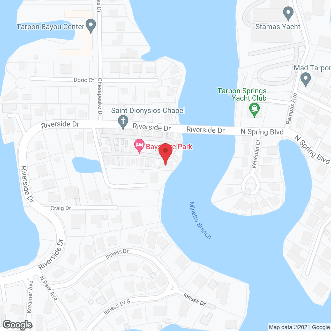 Map of the neighborhood around Bayshore Park Inc