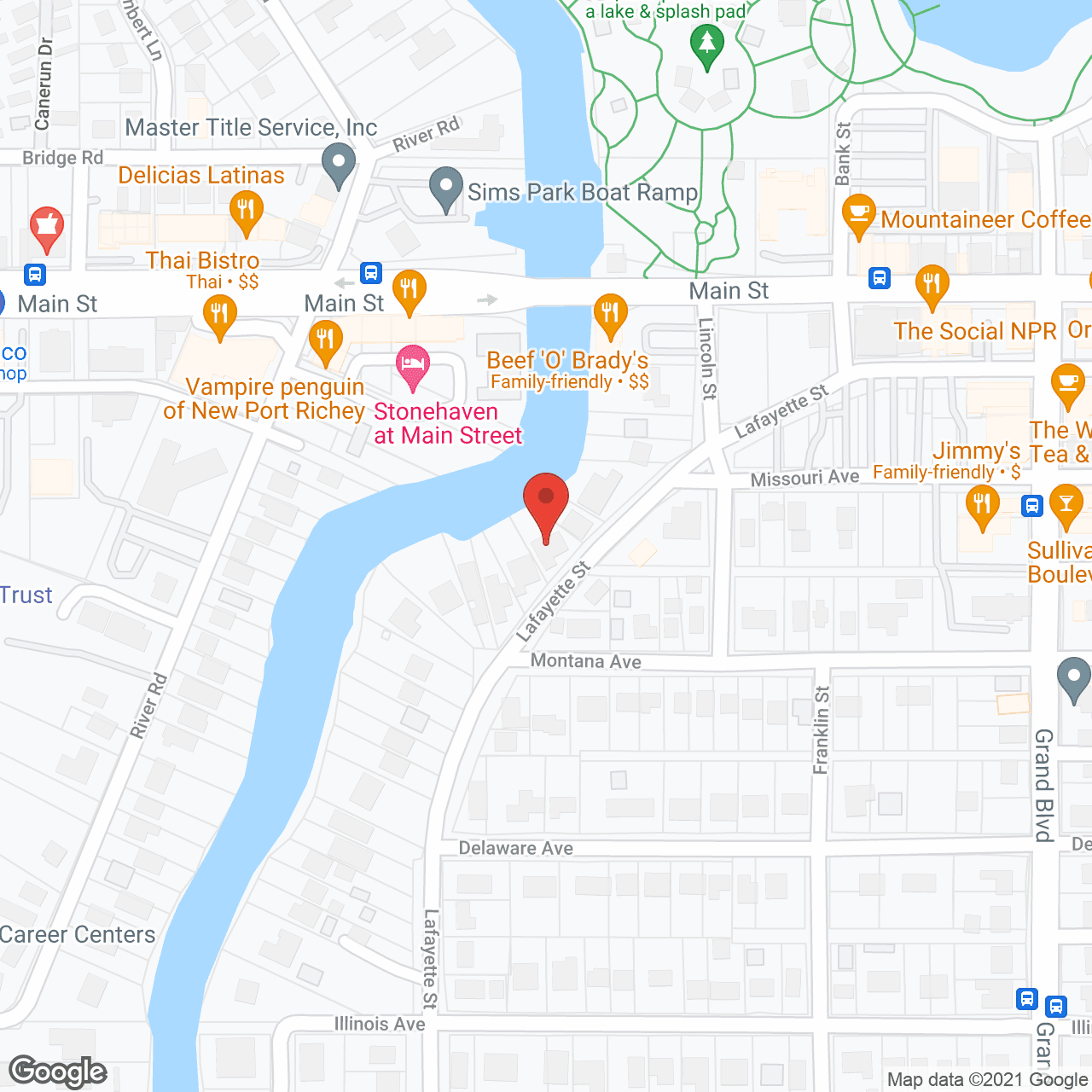 Map of the neighborhood around River Lodge