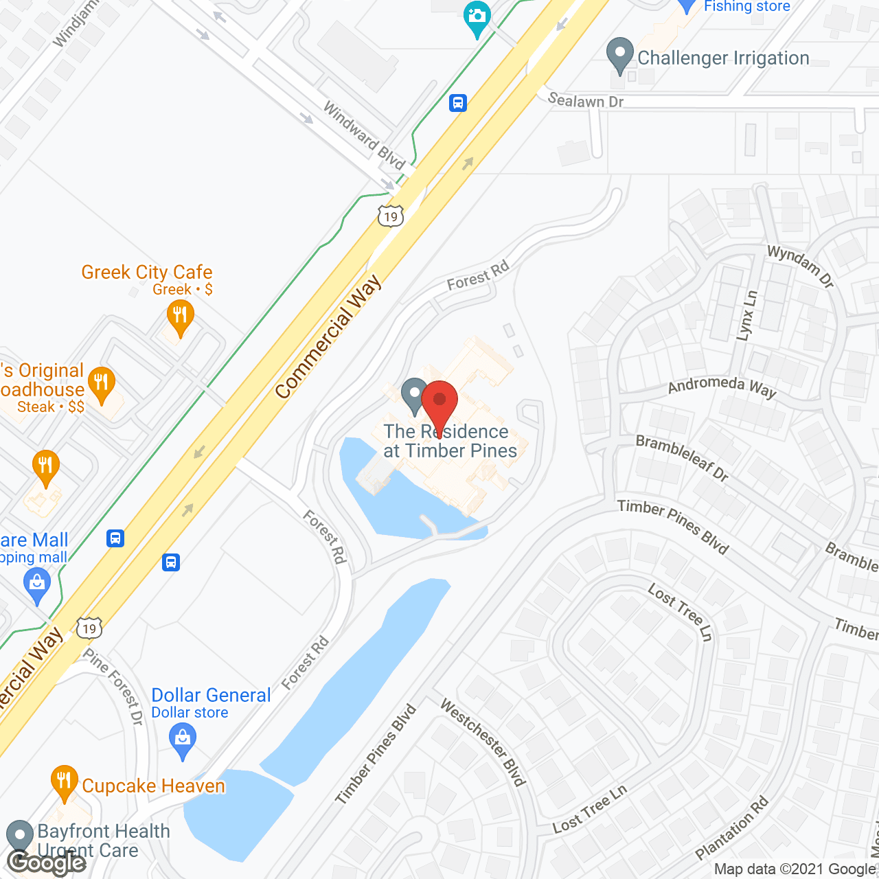 Map of the neighborhood around The Residence At Timber Pines