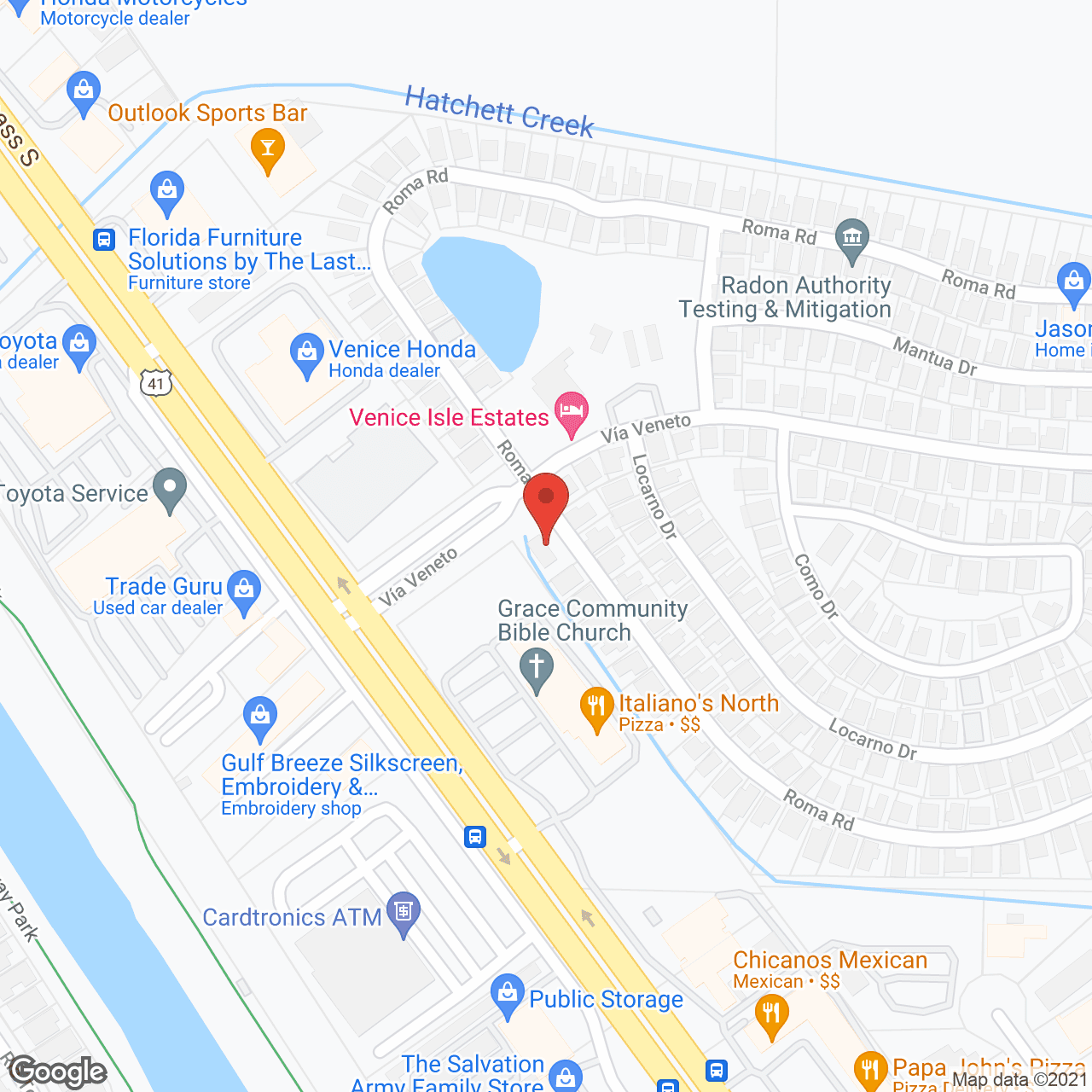 Map of the neighborhood around Venice Isle Estates