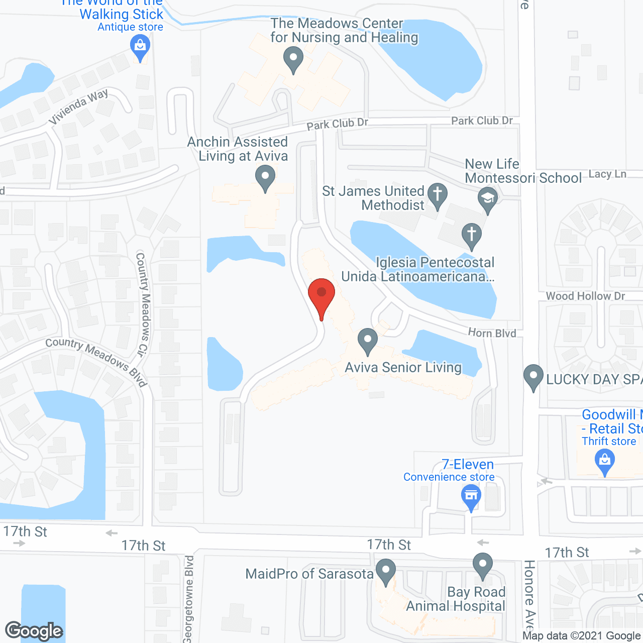 Map of the neighborhood around Aviva Senior Living