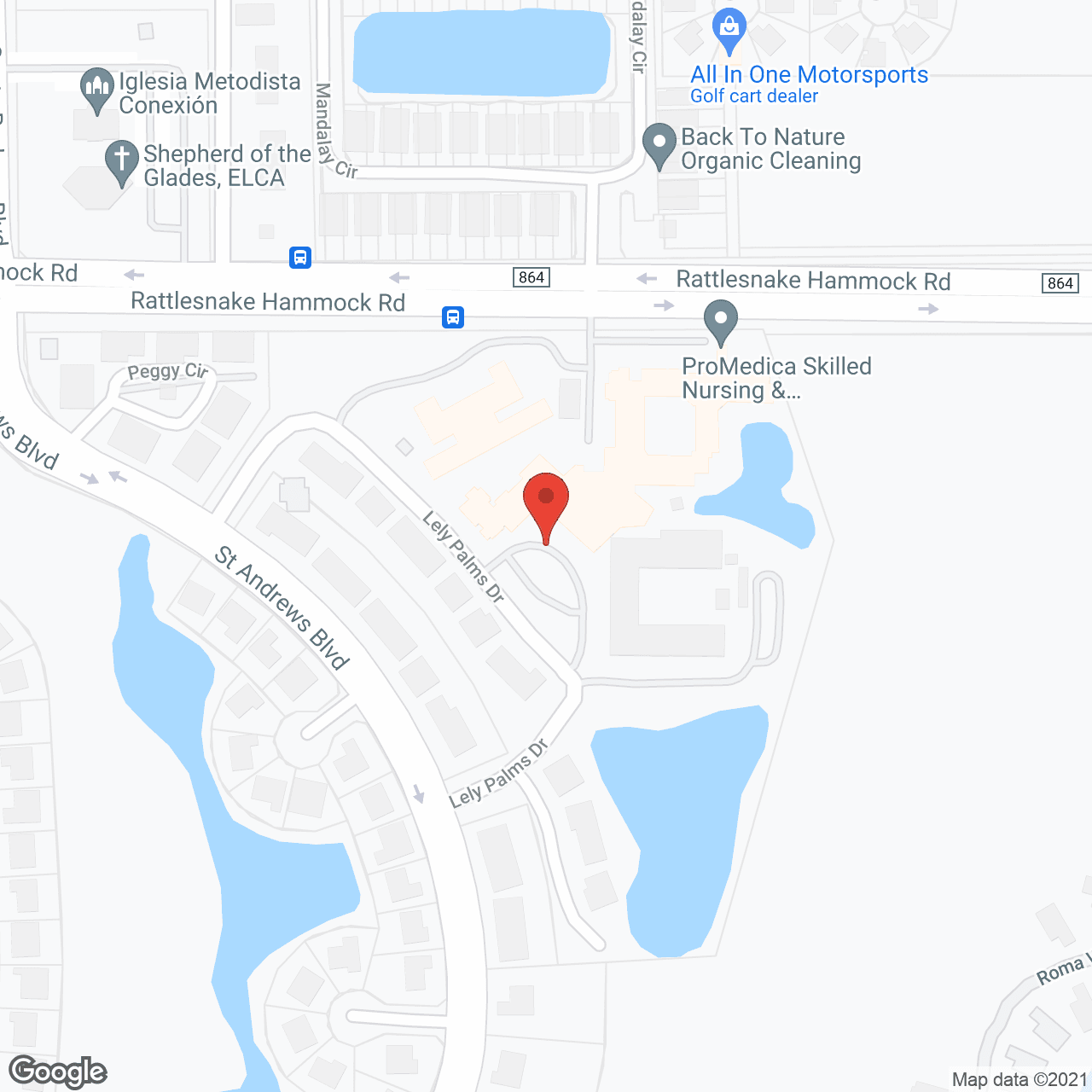 Map of the neighborhood around Lely Palms A ProMedica Senior Living Community