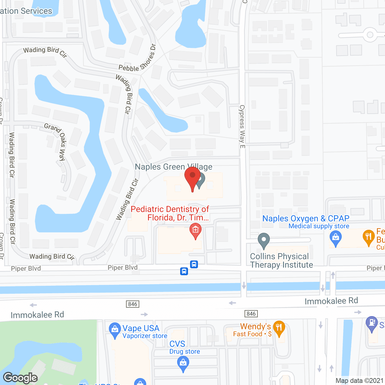 Map of the neighborhood around Naples Green Village