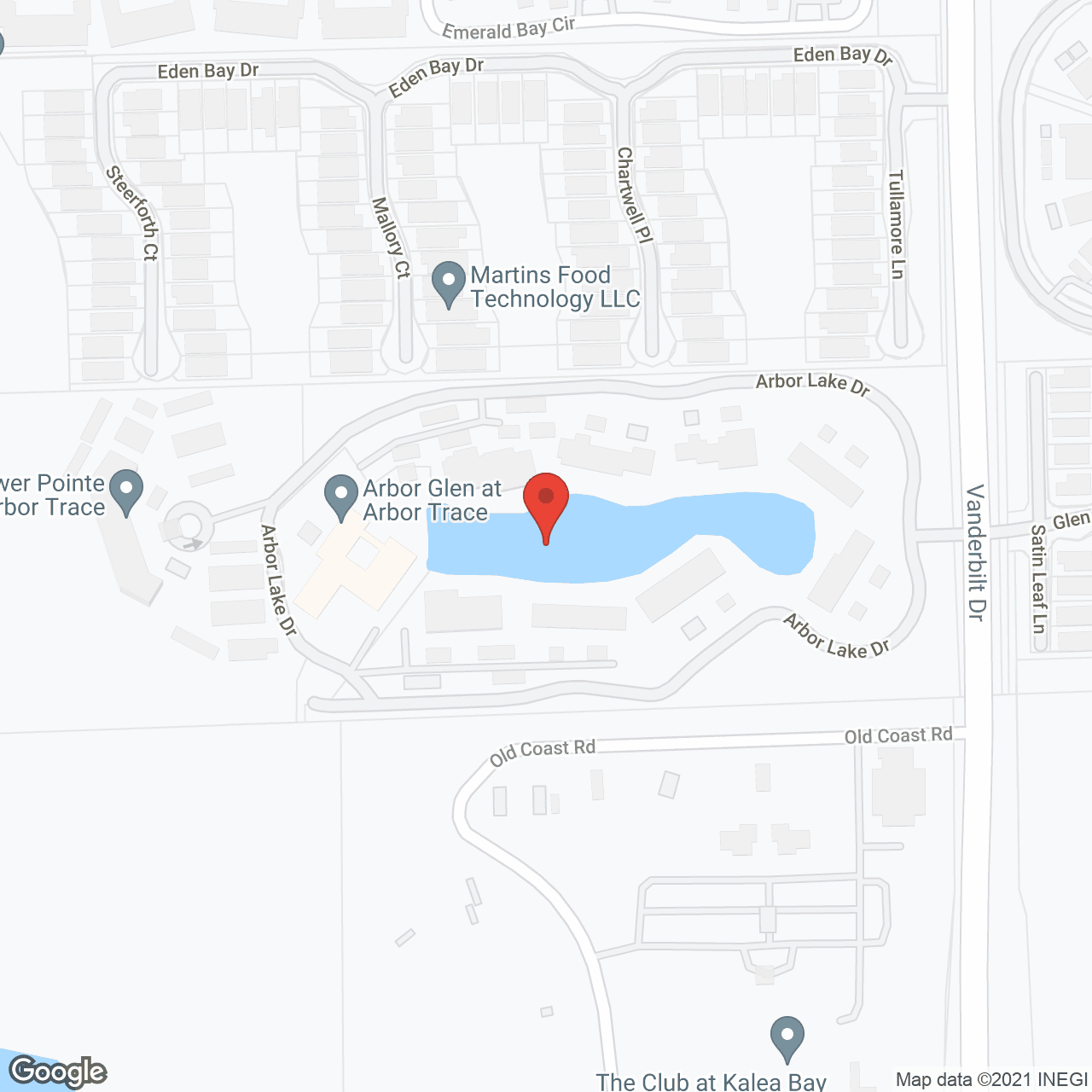 Map of the neighborhood around Arbor Glen at Arbor Trace