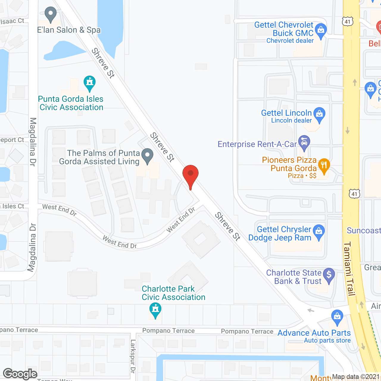 Map of the neighborhood around Best Care Senior Living at Punta Gorda