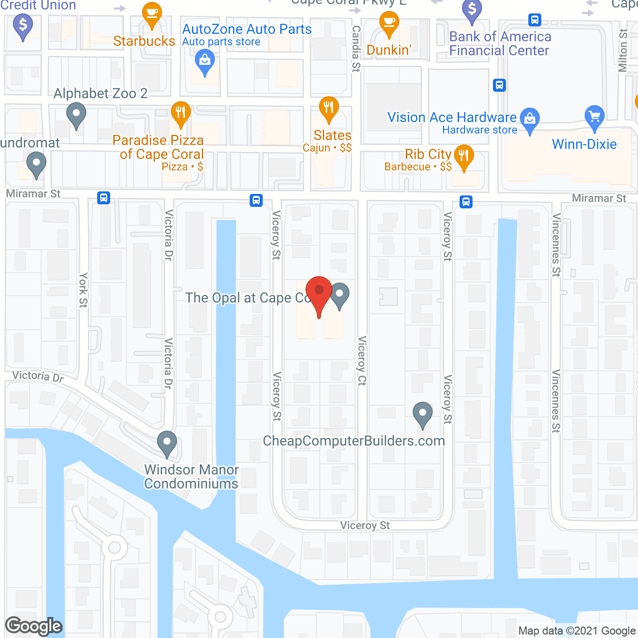 Map of the neighborhood around Elite at Cape Coral