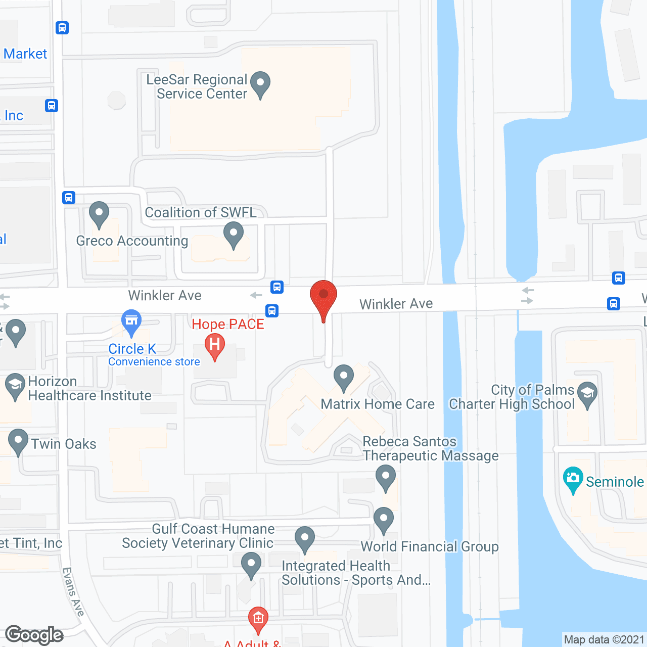 Map of the neighborhood around The Palms of Fort Myers