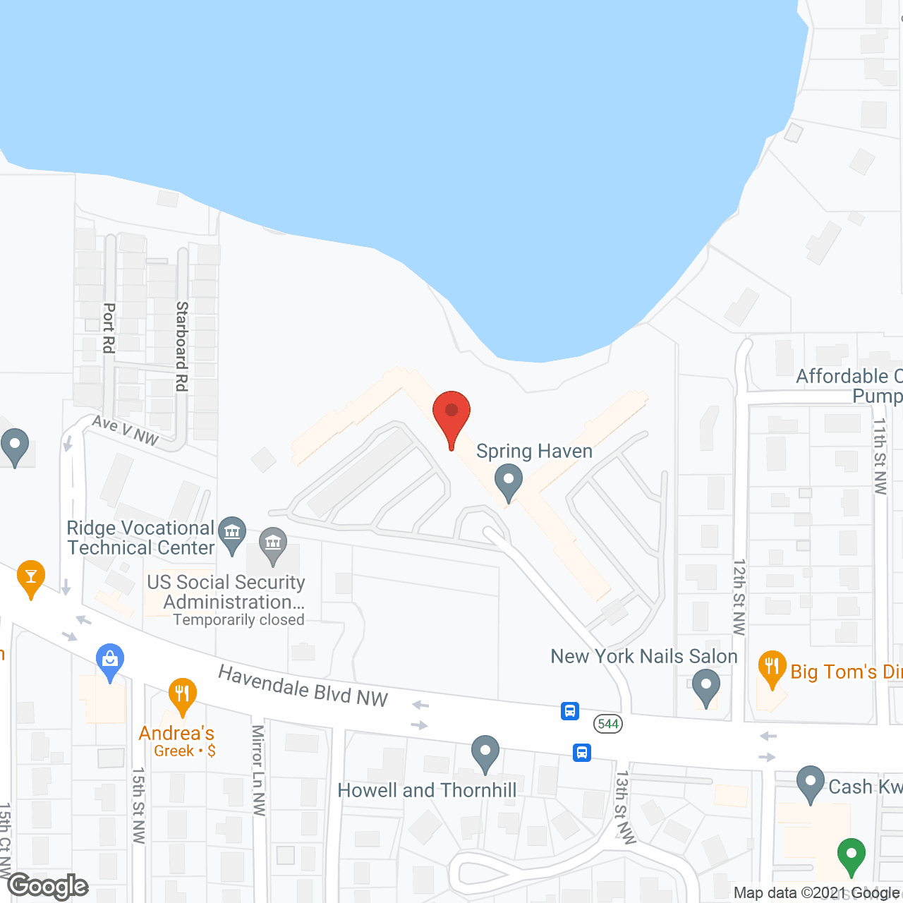 Map of the neighborhood around Spring Haven Senior Living