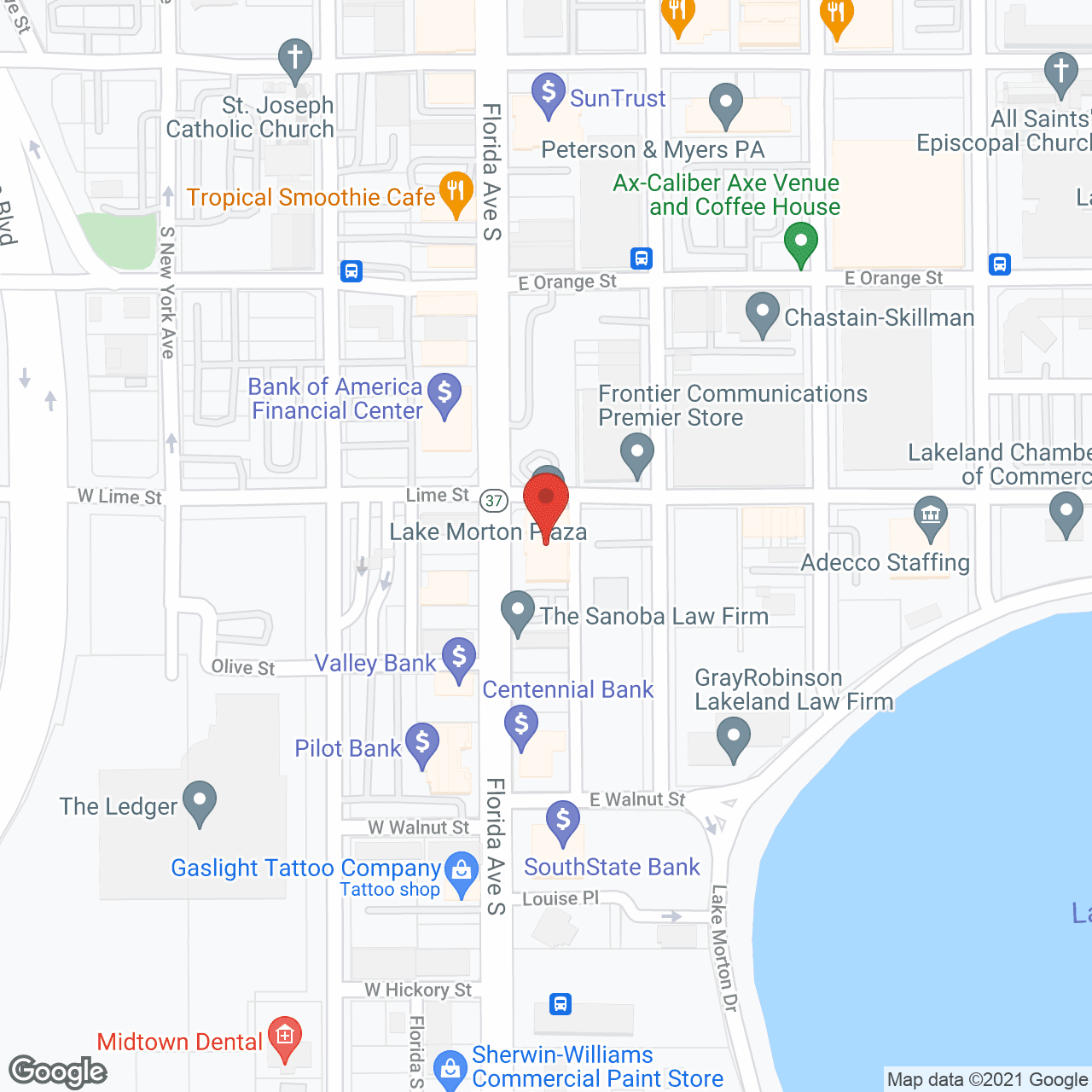 Map of the neighborhood around Lake Morton Plaza