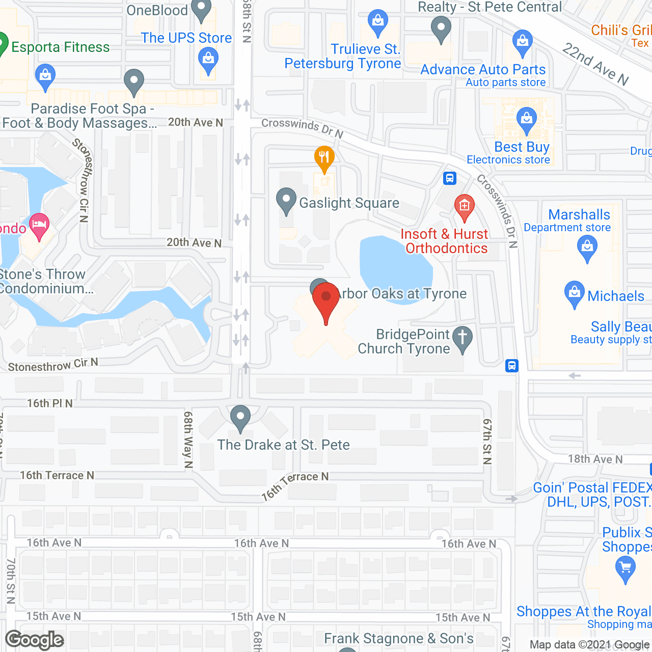Map of the neighborhood around Arbor Oaks at Tyrone